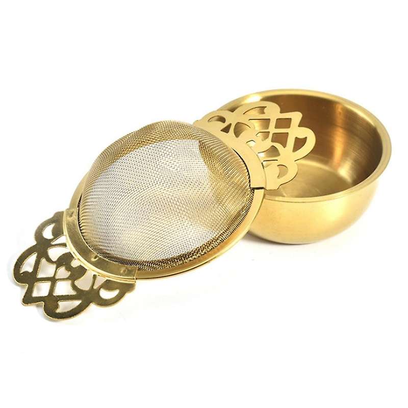 Stainless Steel Tea Strainer with Drip Bowl Traditional Hanging Infuser Filter Metal Tea Infuser Te
