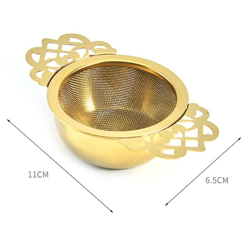 Stainless Steel Tea Strainer with Drip Bowl Traditional Hanging Infuser Filter Metal Tea Infuser Te