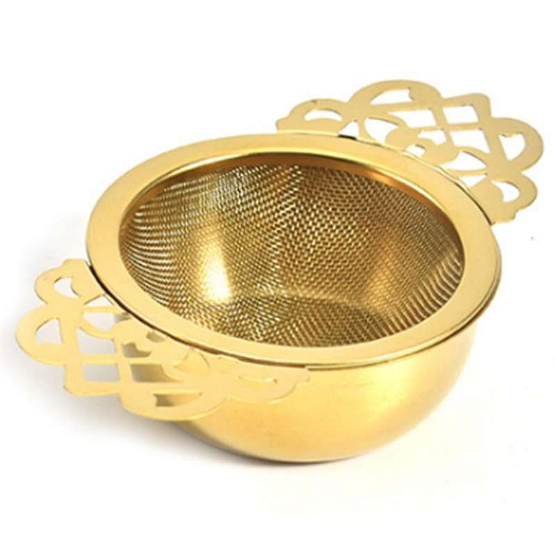 Stainless Steel Tea Strainer with Drip Bowl Traditional Hanging Infuser Filter Metal Tea Infuser Te