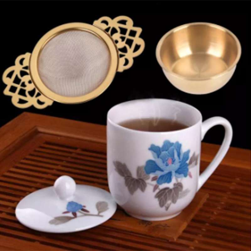 Stainless Steel Tea Strainer with Drip Bowl Traditional Hanging Infuser Filter Metal Tea Infuser Te