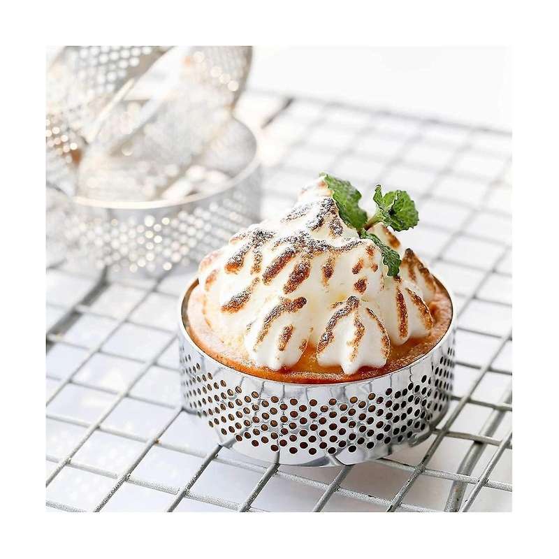 Stainless Steel Tart Ring, Heat-resistant Perforated Cake Mousse Ring, Round Ring Baking Tools