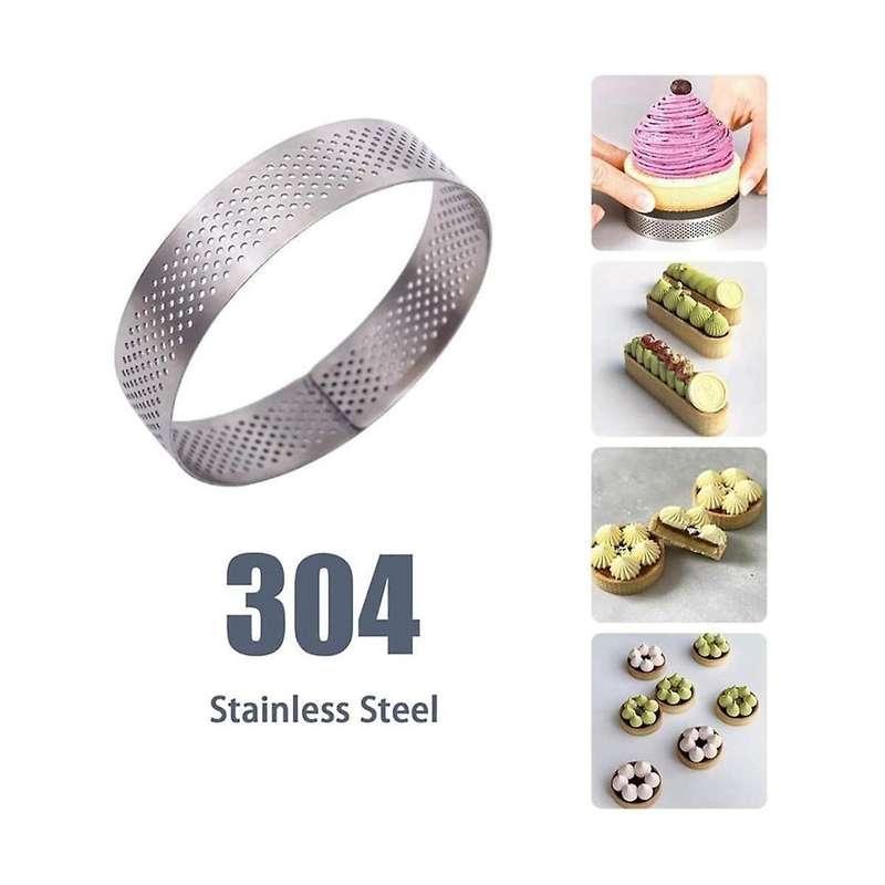 Stainless Steel Tart Ring, Heat-resistant Perforated Cake Mousse Ring, Round Ring Baking Tools