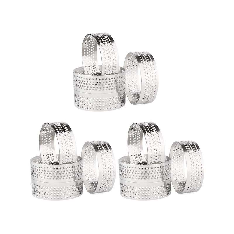 Stainless Steel Tart Ring, Heat-resistant Perforated Cake Mousse Ring, Round Ring Baking Tools
