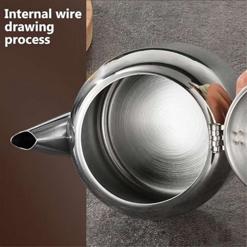 Stainless Steel Teapot 20 Oz Spill-proof Metal Teapot with Short Straight Spout Cold Water Jug Coffe