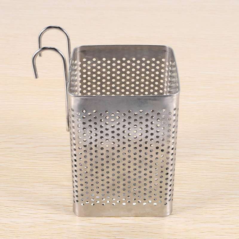 Stainless Steel Tableware Drainer with Hooks Kitchen Utensil(B)