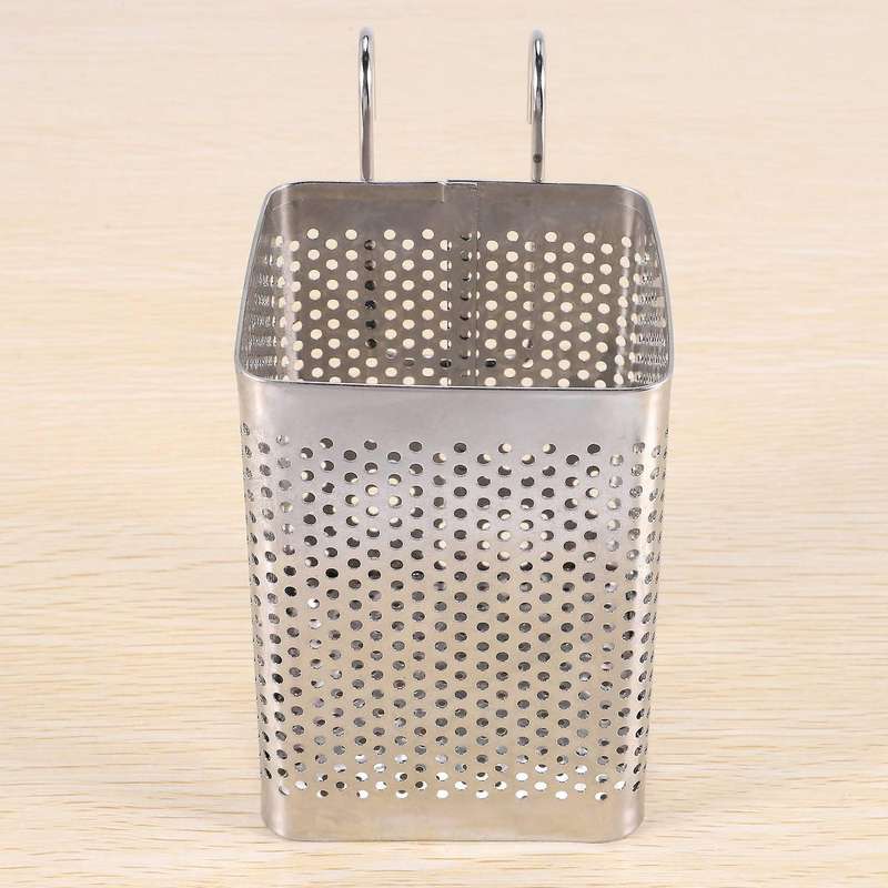 Stainless Steel Tableware Drainer with Hooks Kitchen Utensil(B)