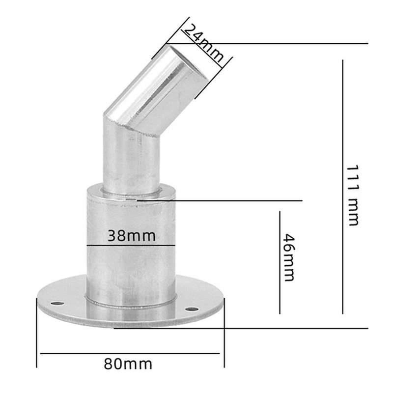 Stainless Steel Thru Hull Exhaust Fittings for 24mm Tube Pipe Socket Hardware,for Parking Heaters Tr
