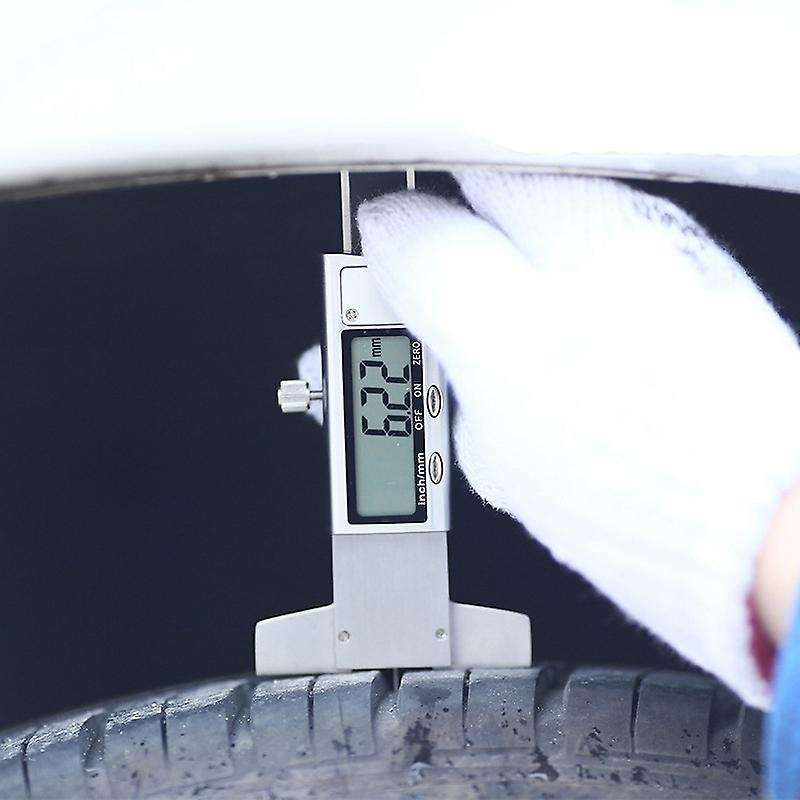 Stainless Steel Tire Tread Depth Gauge,LCD Digital Tire Tread Depth Gauge Tool with Inch and MM Conv