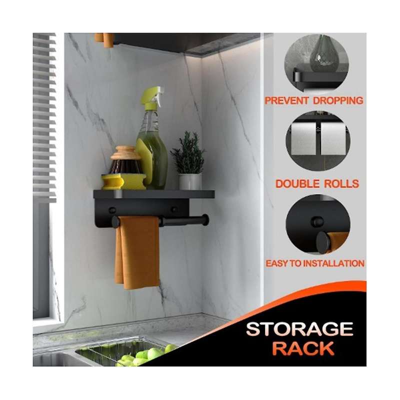 Stainless Steel Tissue Holder Bathroom Rack Mobile Phone Rack Hotel Engineering Toilet Paper Rack Ro