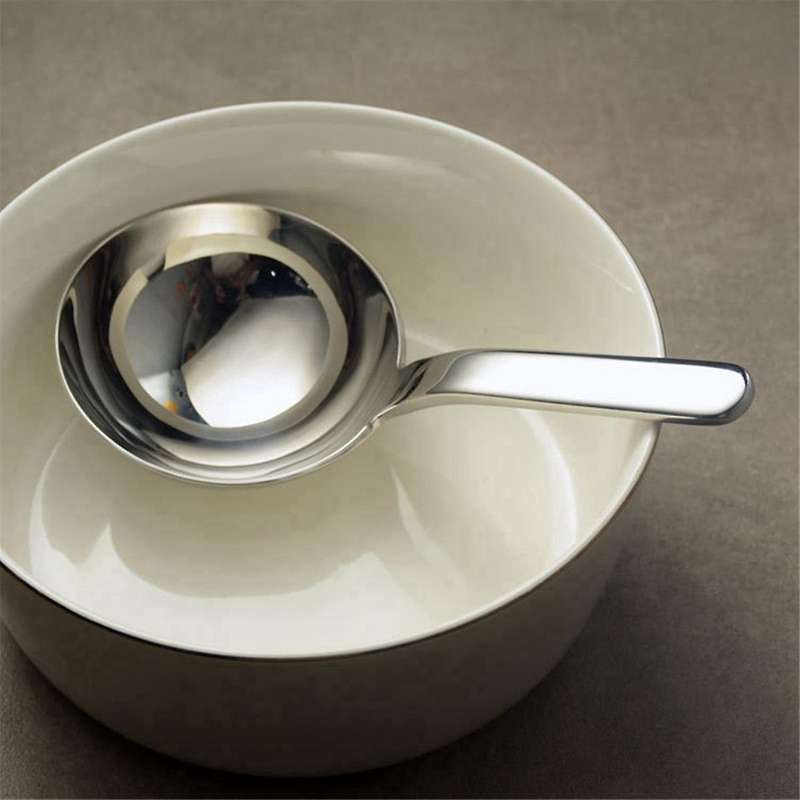 Stainless Steel Thickened Deep Soup Ladle Short Handle Big Round Head Spoon Drink Soup Ladle Eat Noo