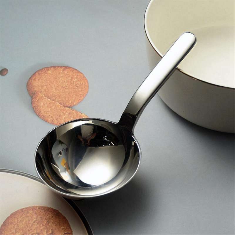 Stainless Steel Thickened Deep Soup Ladle Short Handle Big Round Head Spoon Drink Soup Ladle Eat Noo
