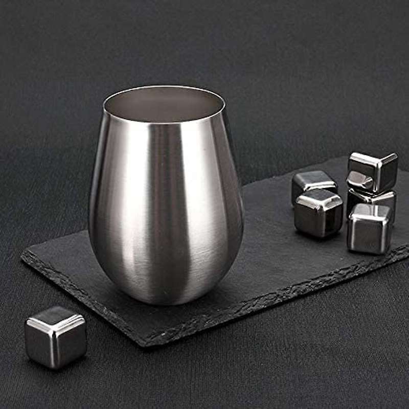 Stainless Steel Unbreakable Wine Glasses- Set of 4 Wine Glasses, Portable Wine Tumbler, for Outdoor