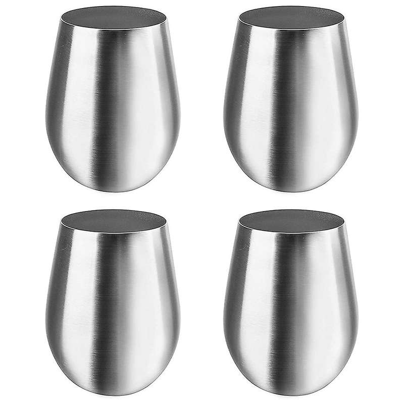 Stainless Steel Unbreakable Wine Glasses- Set of 4 Wine Glasses, Portable Wine Tumbler, for Outdoor