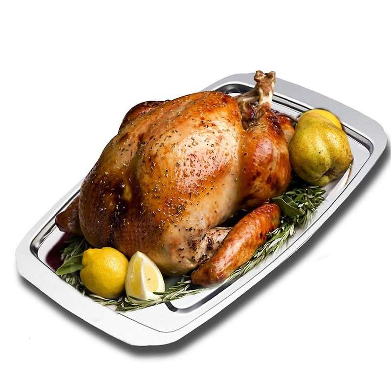 Stainless Steel Turkey Nail Basin Roast Chicken Rack Turkey Rack Roast Chicken Tray Baking Barbecue