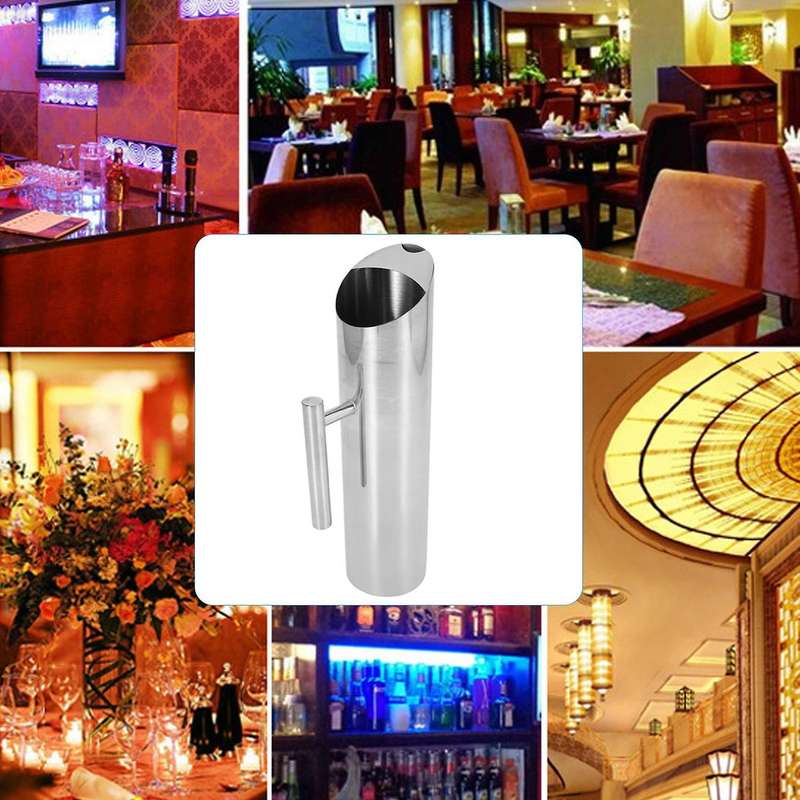 Stainless Steel Water Pitcher with Ice Tea Pot Jug Cold Beverages Pot Ktv Bar Accessories 2L