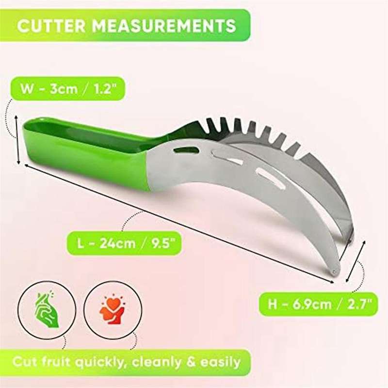 Stainless Watermelon Slicer Cutter Tool Easy Vegetable Cutter for Fruit Cut Outs Unique Kitchen Gadg