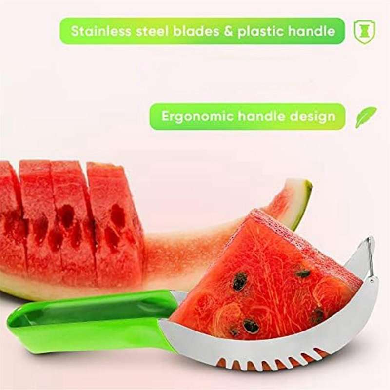 Stainless Watermelon Slicer Cutter Tool Easy Vegetable Cutter for Fruit Cut Outs Unique Kitchen Gadg