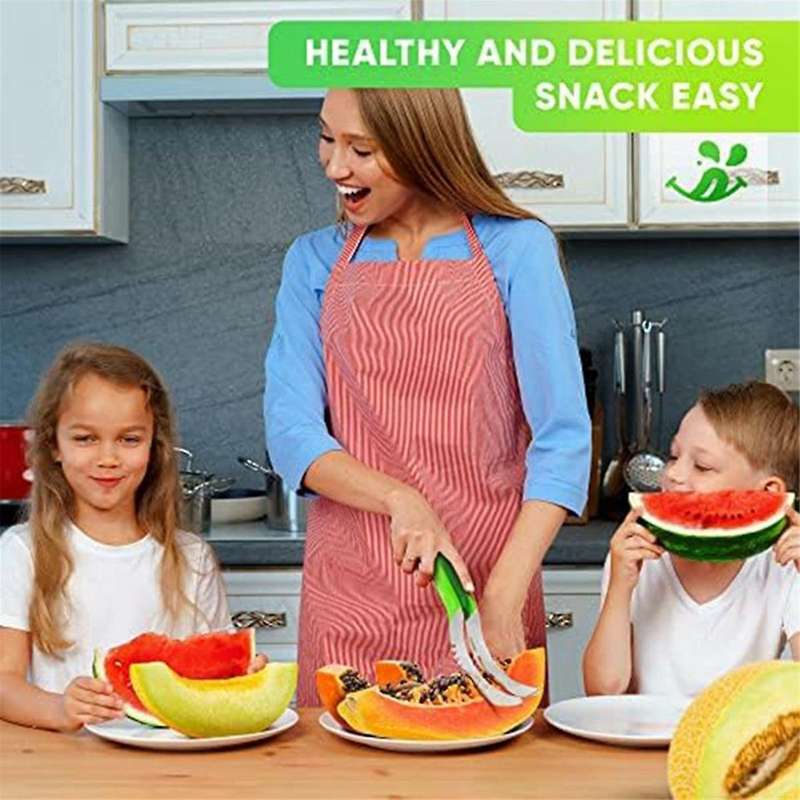 Stainless Watermelon Slicer Cutter Tool Easy Vegetable Cutter for Fruit Cut Outs Unique Kitchen Gadg