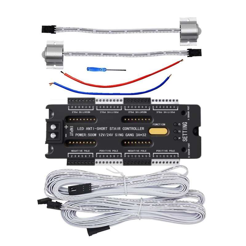 Stair LED Motion Sensor Controller 32 Channel Dimming Indoor Night Lighting 12V/24V LED Tape Step St