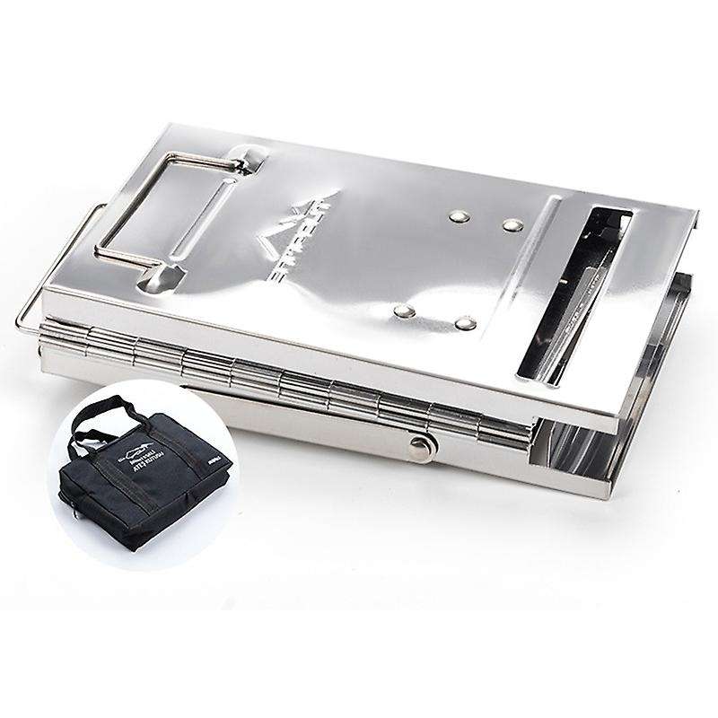 Stainless Steel Wood Fire Stove Camping Portable Folding Charcoal Stove BBQ Barbecue Grill Picnic St