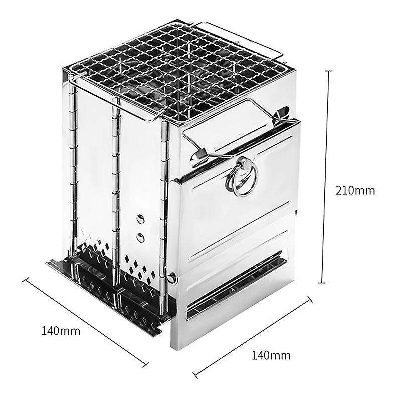 Stainless Steel Wood Fire Stove Camping Portable Folding Charcoal Stove BBQ Barbecue Grill Picnic St