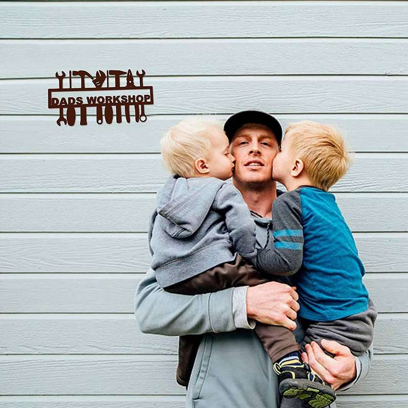 Stainless Steel Workshop Pendant Dad Workshop Wall Hanging Decor Fathers Day Gift for Workshop Main