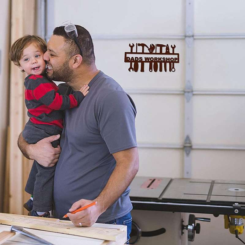 Stainless Steel Workshop Pendant Dad Workshop Wall Hanging Decor Fathers Day Gift for Workshop Main