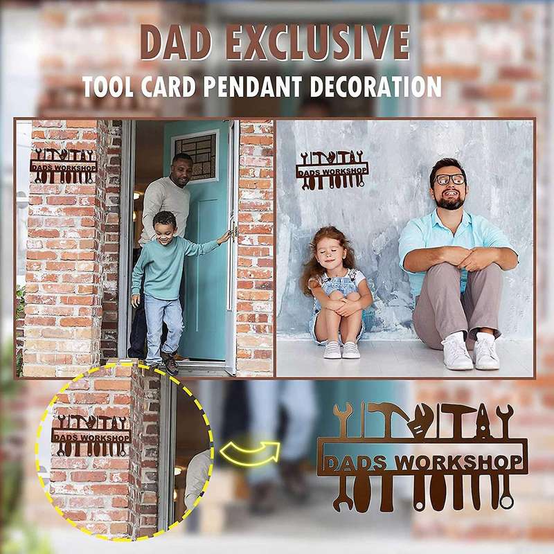 Stainless Steel Workshop Pendant Dad Workshop Wall Hanging Decor Fathers Day Gift for Workshop Main