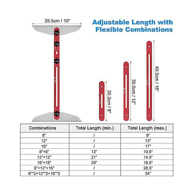 Stair Tread Template Tool 9inch-54inch Adjustable Length Stair Measuring Tool Jig for Stair Treads S