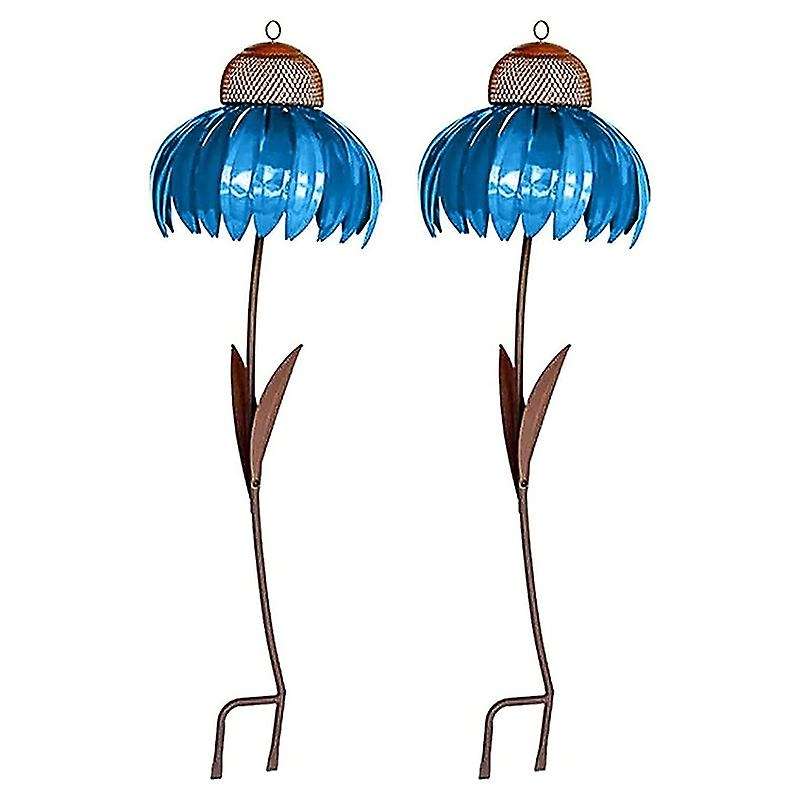 Standing Bird Feeder, Outside Rust Resistant Metal Bird Feeder with Stand, Flower Stakes, Garden Dec