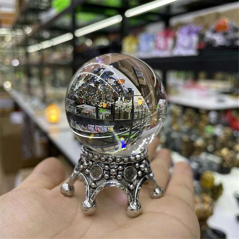 Star Moon Metal Crystal Ball Holder Magic Sphere Display Stand Desktop Ornaments Photography Props,1