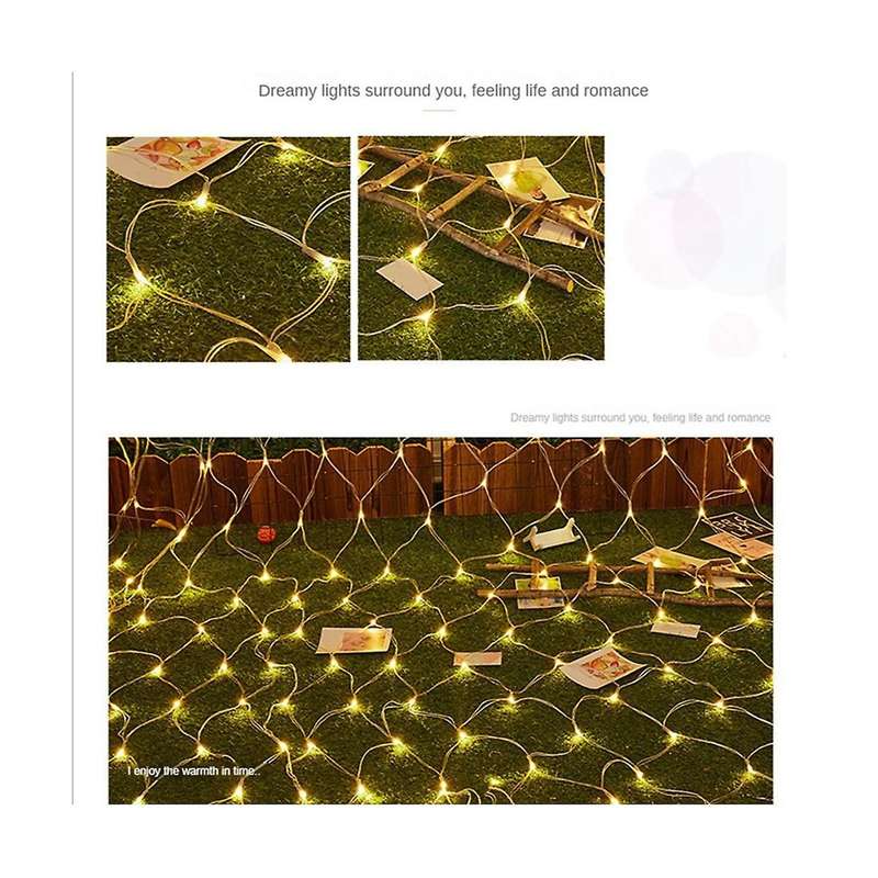 Star Fishing Net Led String 3x2m 192led Outdoor String Fairy Night Lights Holiday Bedroom Home Part