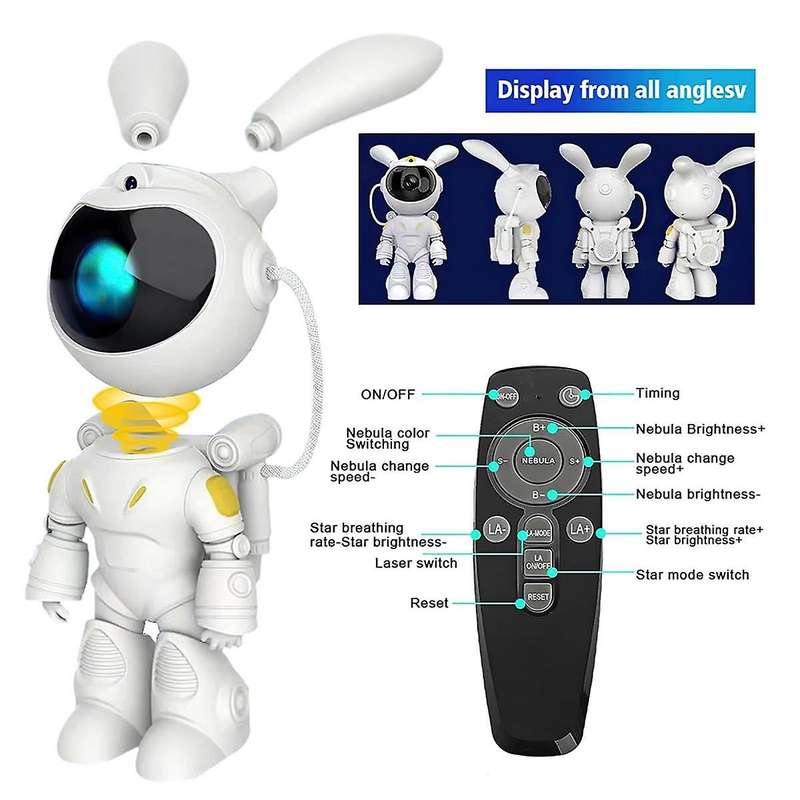 Star Projector, Funny Rabbit Astronaut Galaxy Lights Projector for Bedroom, for Kids, Room Decor, Pa