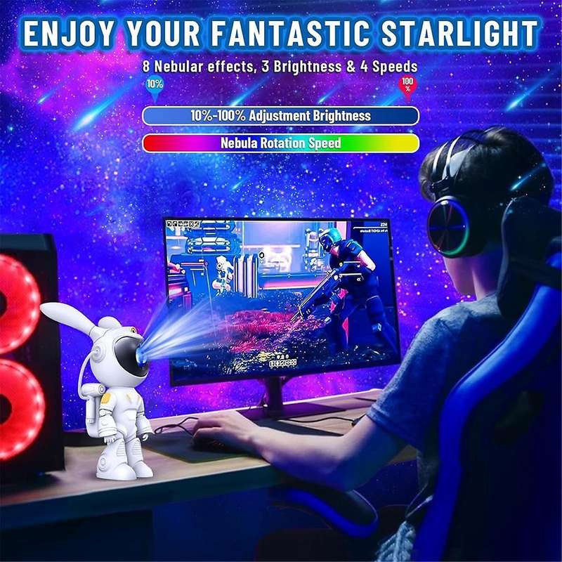 Star Projector, Funny Rabbit Astronaut Galaxy Lights Projector for Bedroom, for Kids, Room Decor, Pa