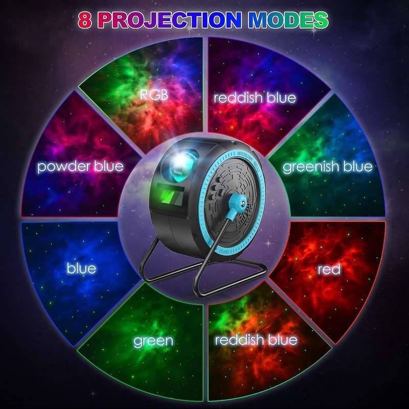 Star Projector, LED Galaxy Projector Light Built-in Bluetooth Music Player Night Light Projector, Ca