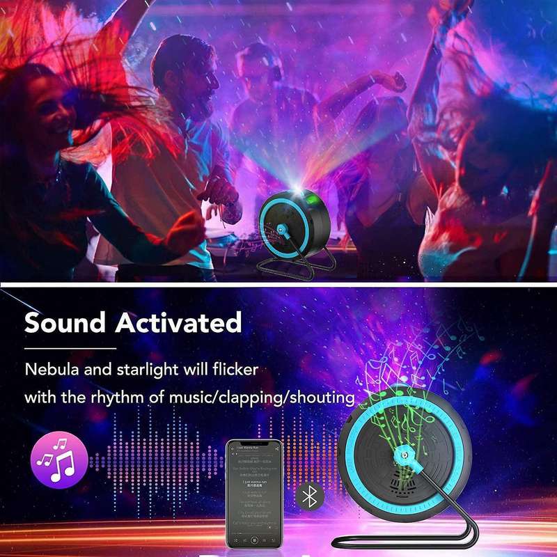 Star Projector, LED Galaxy Projector Light Built-in Bluetooth Music Player Night Light Projector, Ca