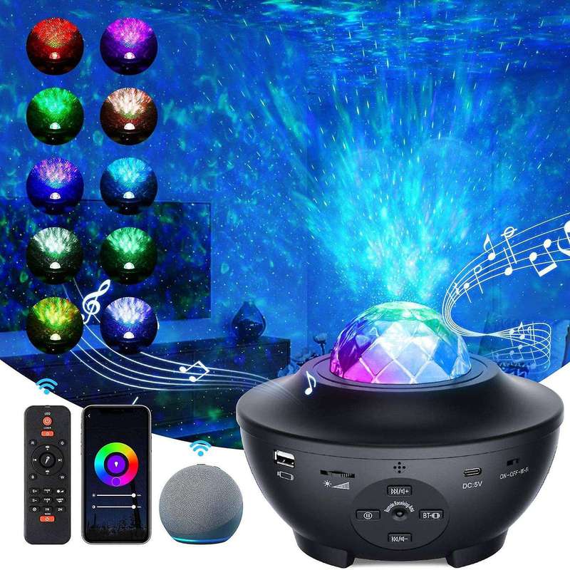 Star Projector, Smart WiFi Galaxy Projector Night Light, Compatible with Alexa and Smart App, 10-Col