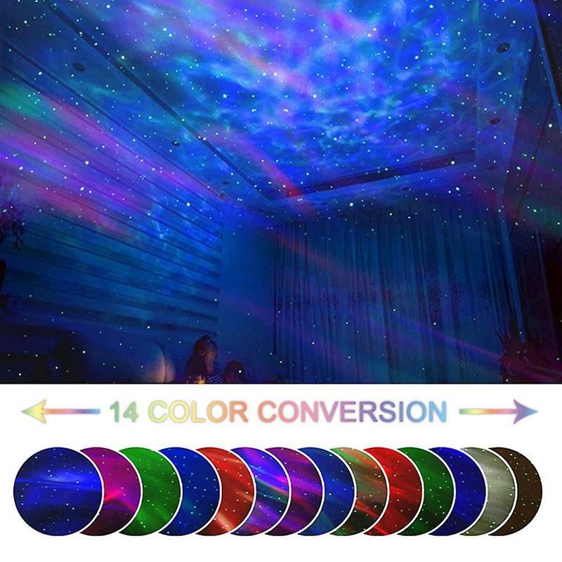 Starry Projection Lamp Atmosphere Lamp Aurora Bluetooth Speaker Night Light for Bedroom Kids Adults