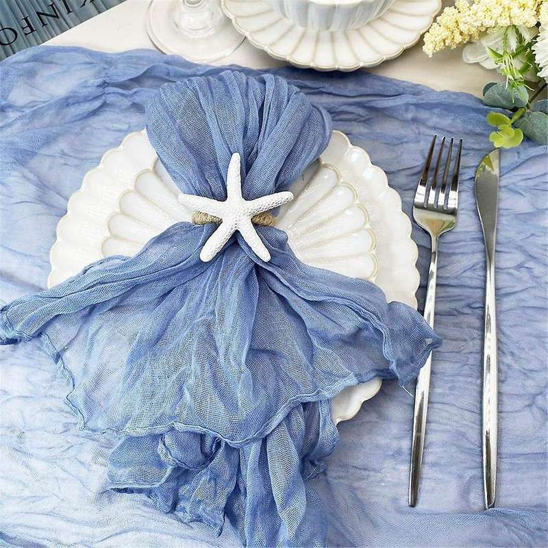 Starfish Napkin Rings Set of 12 Sea Star Napkin Rings Bulk for Beach Dinning Table Decoration,Napkin