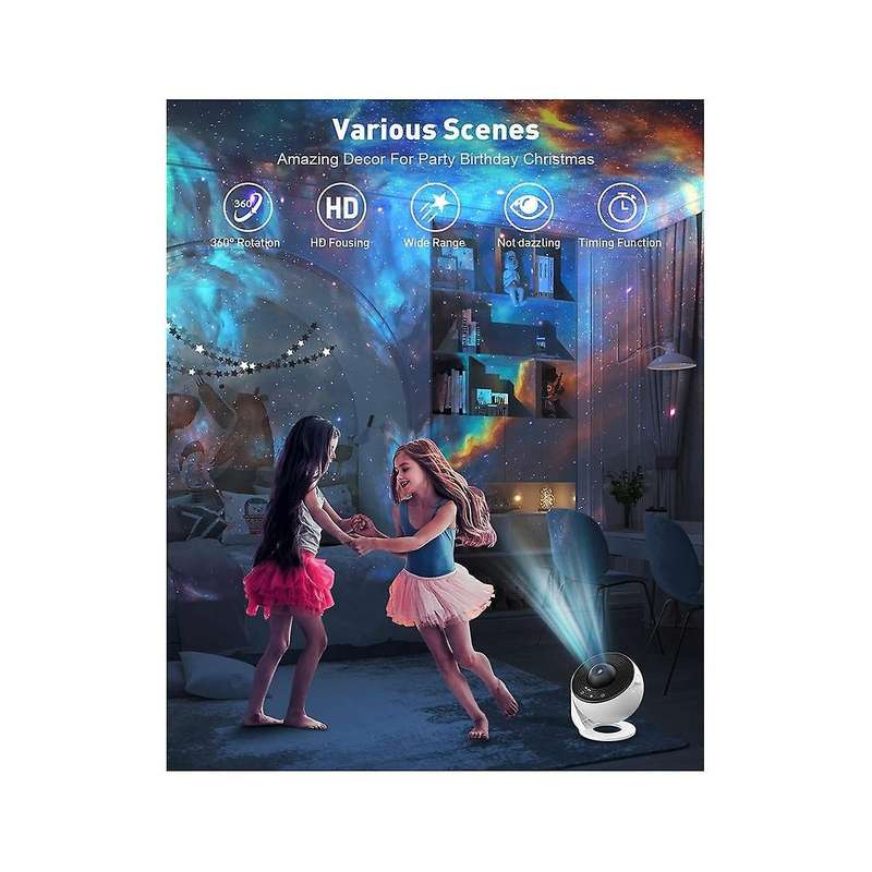 Starry Projector, Projector Lamp, Starry for Bedroom, 12 Discs, Led Starry Projector