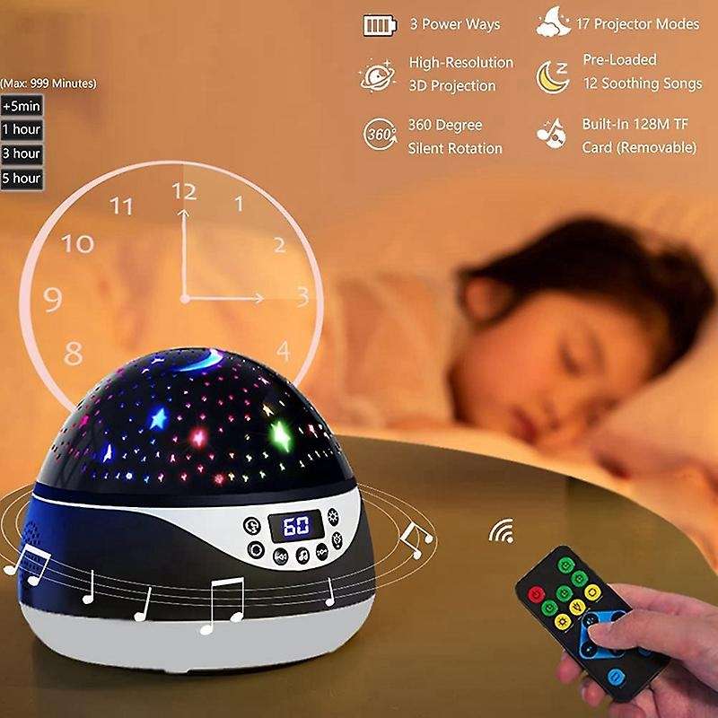 Stars Night Light Projector,With Timer & Music,Birthday Gifts for Children 2-11 Year Olds,Christmas