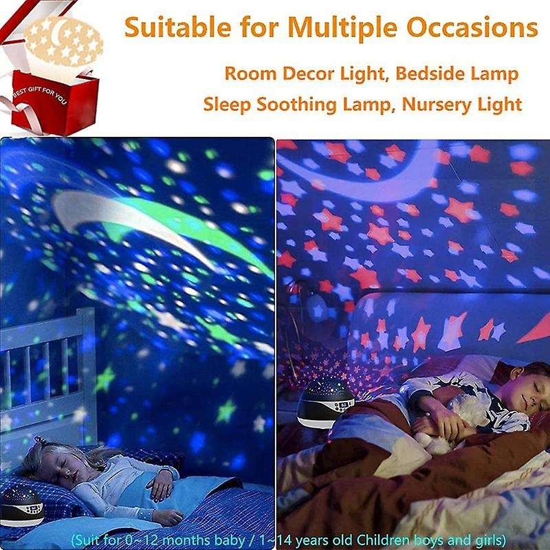 Stars Night Light Projector,With Timer & Music,Birthday Gifts for Children 2-11 Year Olds,Christmas