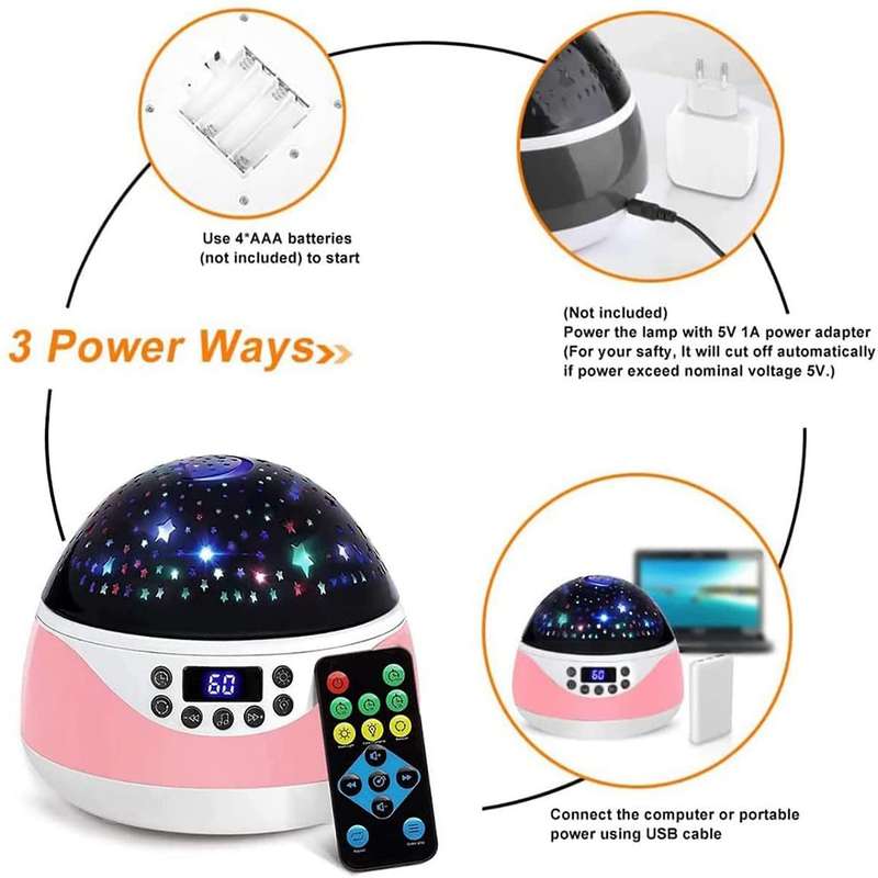Stars Night Light Projector for Kids, Starry Stars Night Light Projector with Timer Music,Gifts for