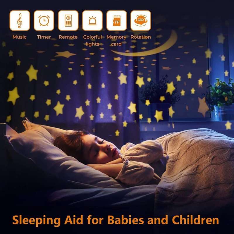 Stars Night Light Projector for Kids, Starry Stars Night Light Projector with Timer Music,Gifts for