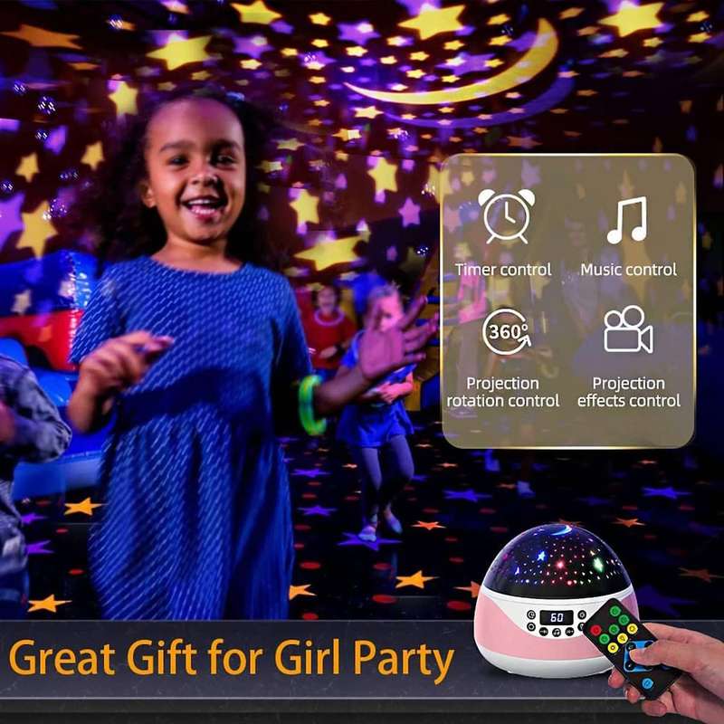 Stars Night Light Projector for Kids, Starry Stars Night Light Projector with Timer Music,Gifts for