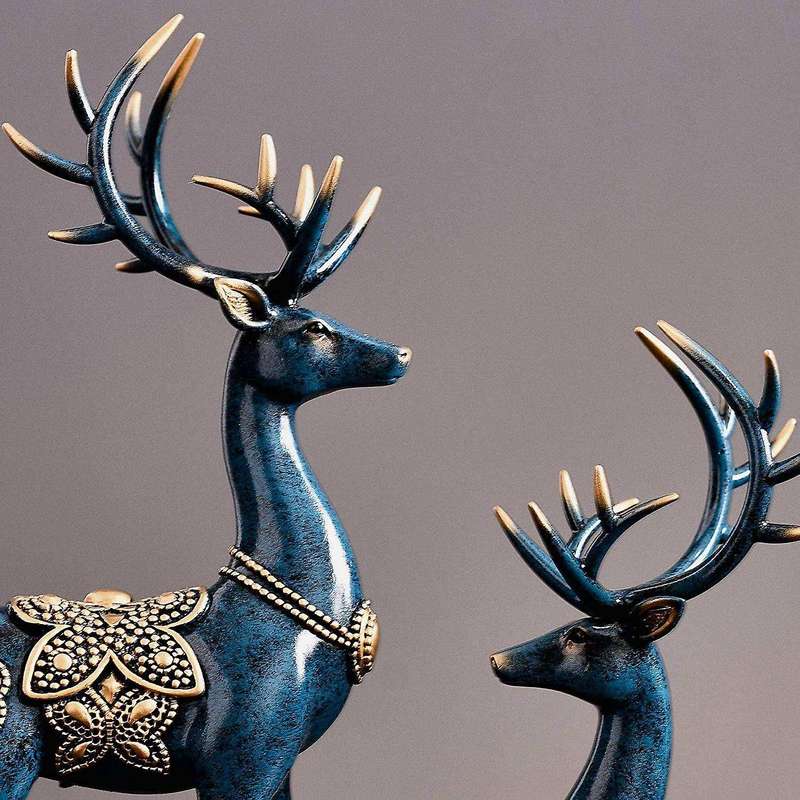Statues for Home Decor Figurines Modern Deer Decorations Center Table 2Pcs Bookshelf Fireplace Items