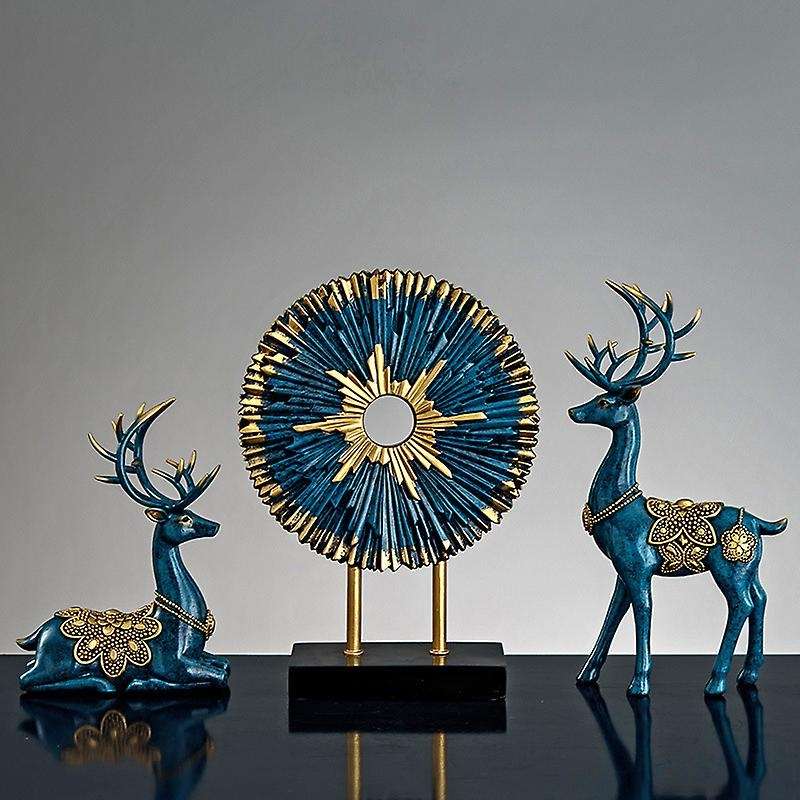Statues for Home Decor Figurines Modern Deer Decorations Center Table 2Pcs Bookshelf Fireplace Items
