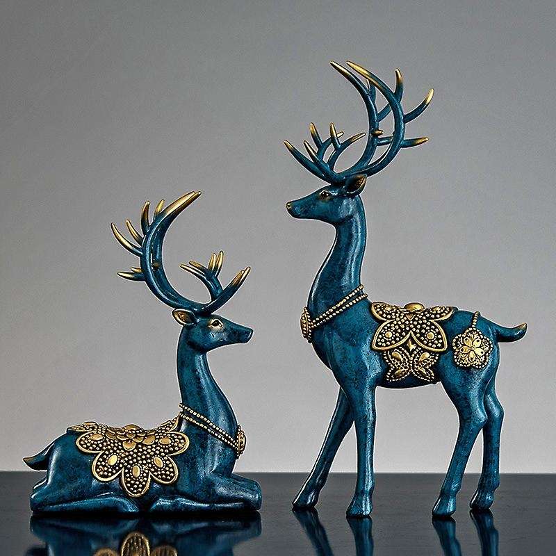 Statues for Home Decor Figurines Modern Deer Decorations Center Table 2Pcs Bookshelf Fireplace Items