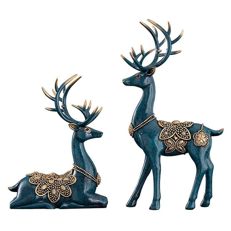 Statues for Home Decor Figurines Modern Deer Decorations Center Table 2Pcs Bookshelf Fireplace Items