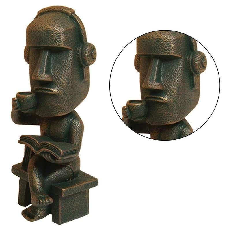 Statue Decor Easter Island Oranment Resin Stone Decoration for Room Accessories Antique Sculpture